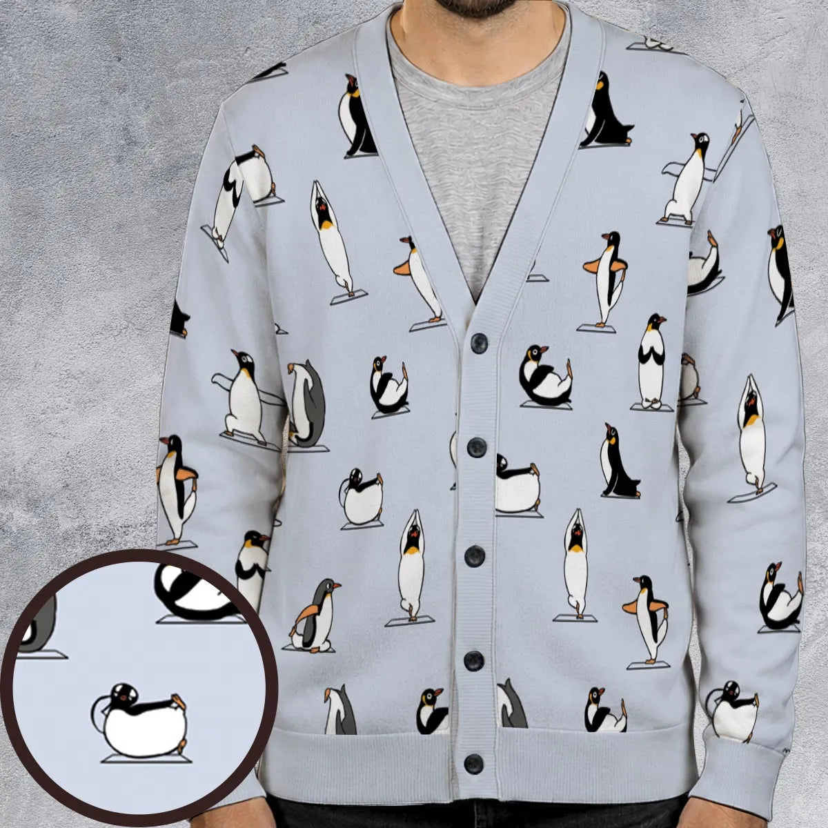 Penguin Yoga Pattern Cardigan