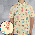 Ren and Stimpy Pattern AOP Men/Women Polo Shirt
