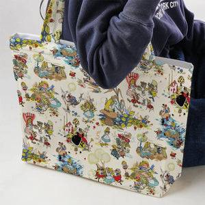 Alice In Wonderland Pattern Large Tote Bag