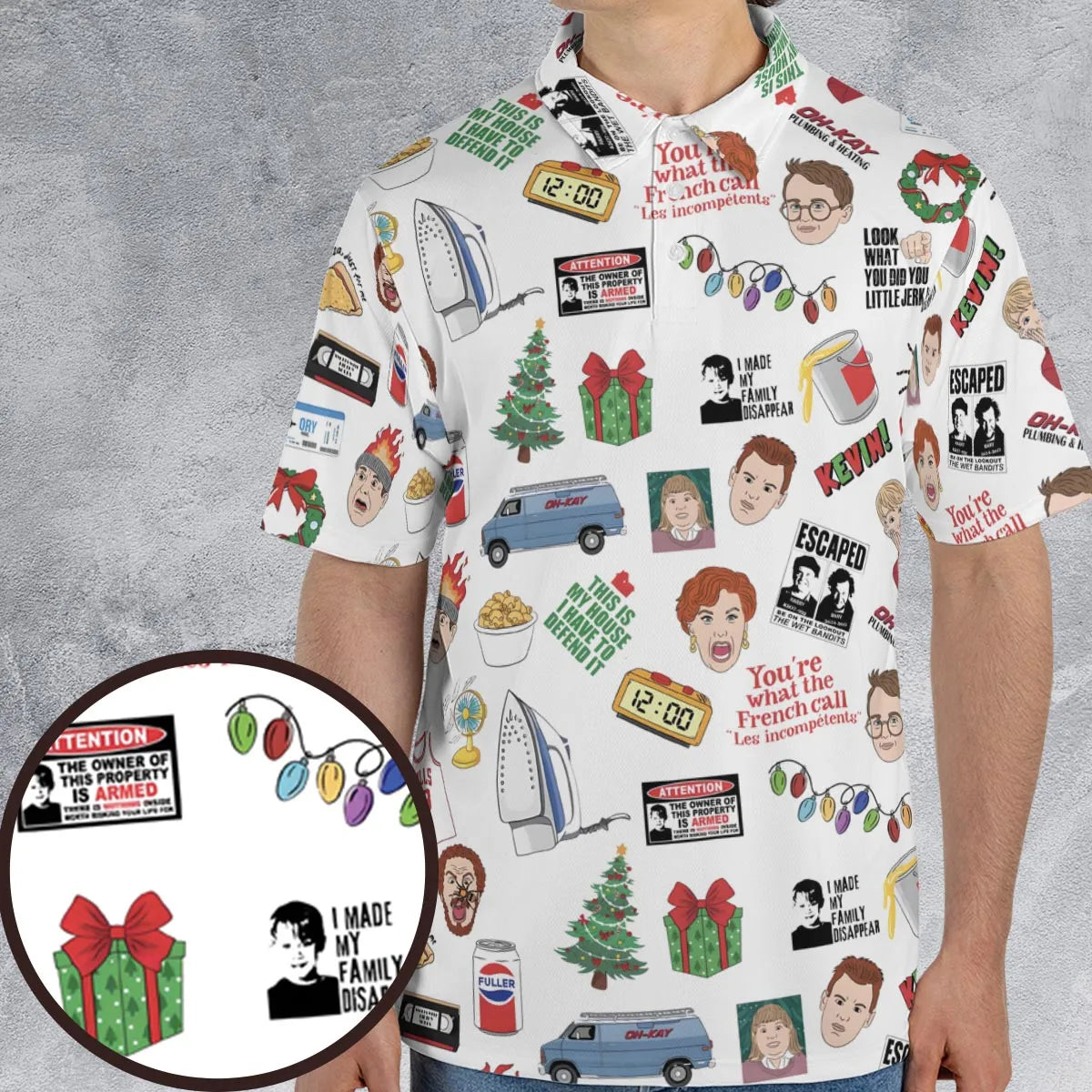 Holiday Pranks Home Alone AOP Men/Women Polo Shirt