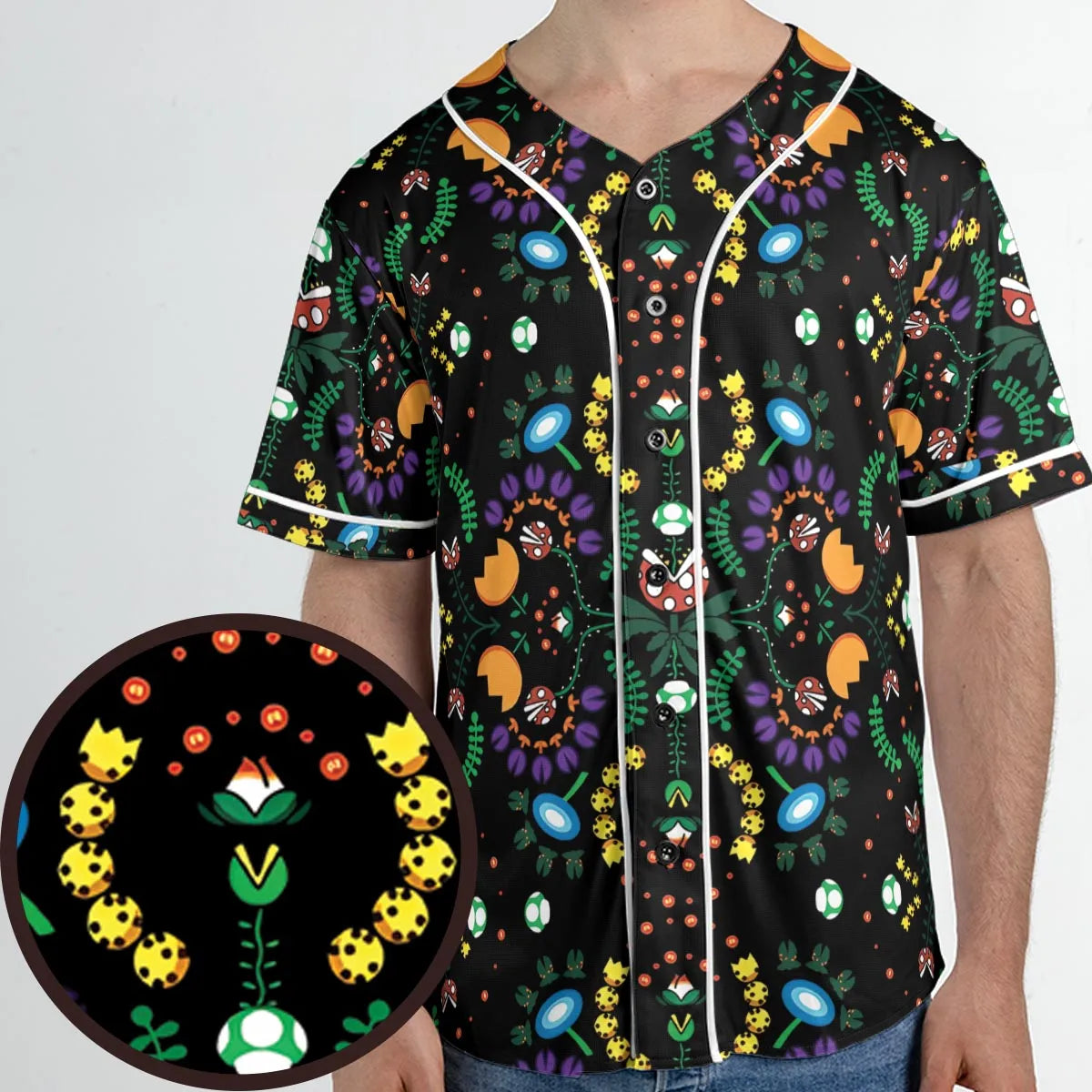 Mario Bros Piranha Plant Unisex Baseball Jersey