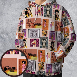Dr. Mrs. The Monarch The Venture Bros. Magazine Poses All-over Print Hoodie