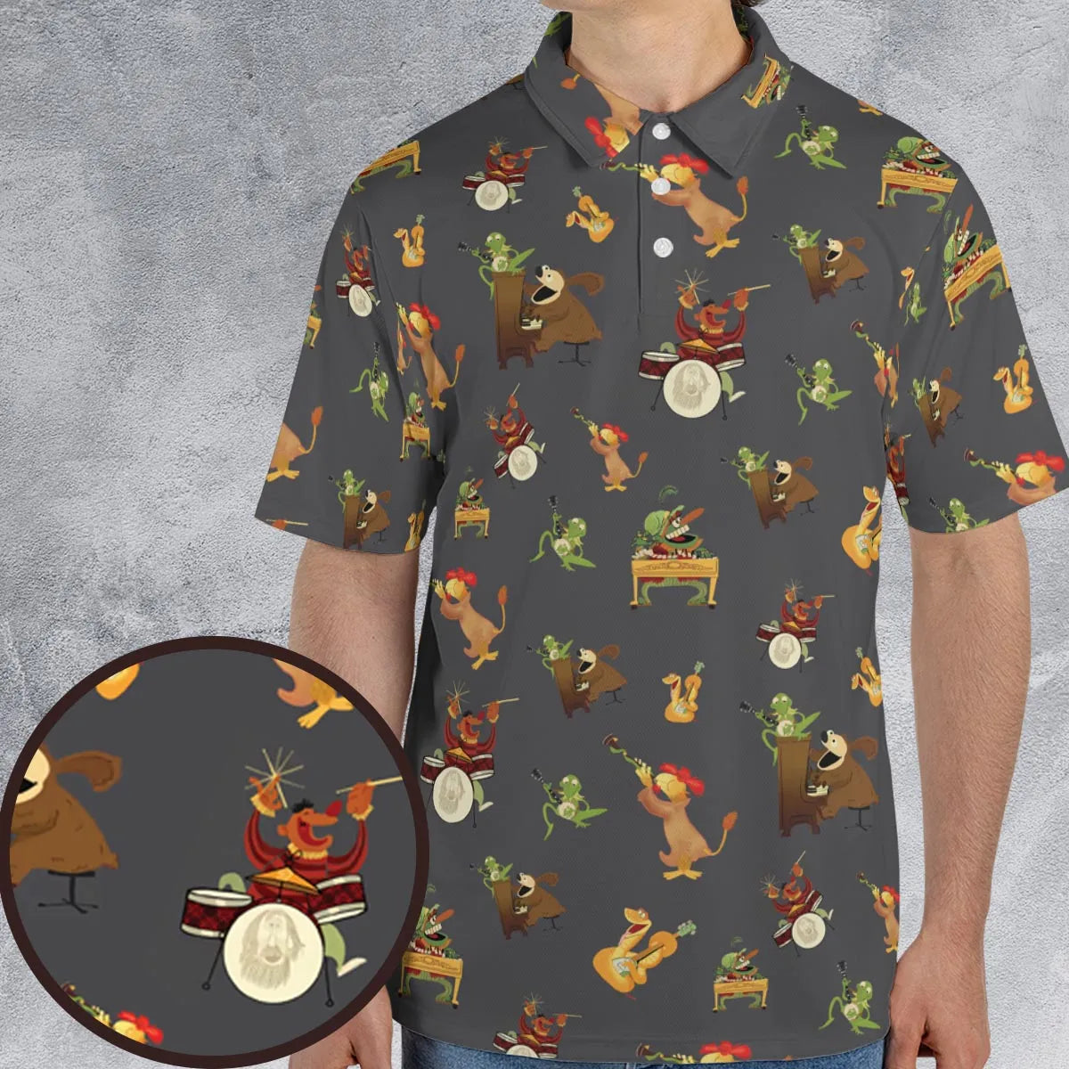 River Bottom Dr. Teeth and the Electric Mayhem AOP Men/Women Polo Shirt