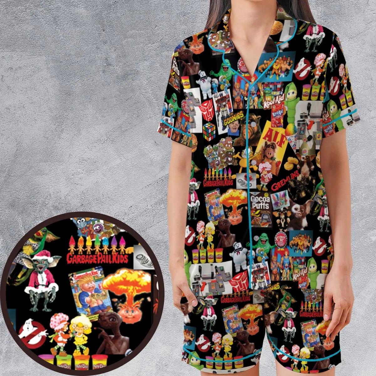 80's Kids Starter Pack Satin Short-Sleeve Pajamas Set