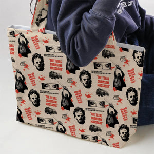 Leatherface The Texas Chainsaw Massacre Horror Pattern Large Tote Bag