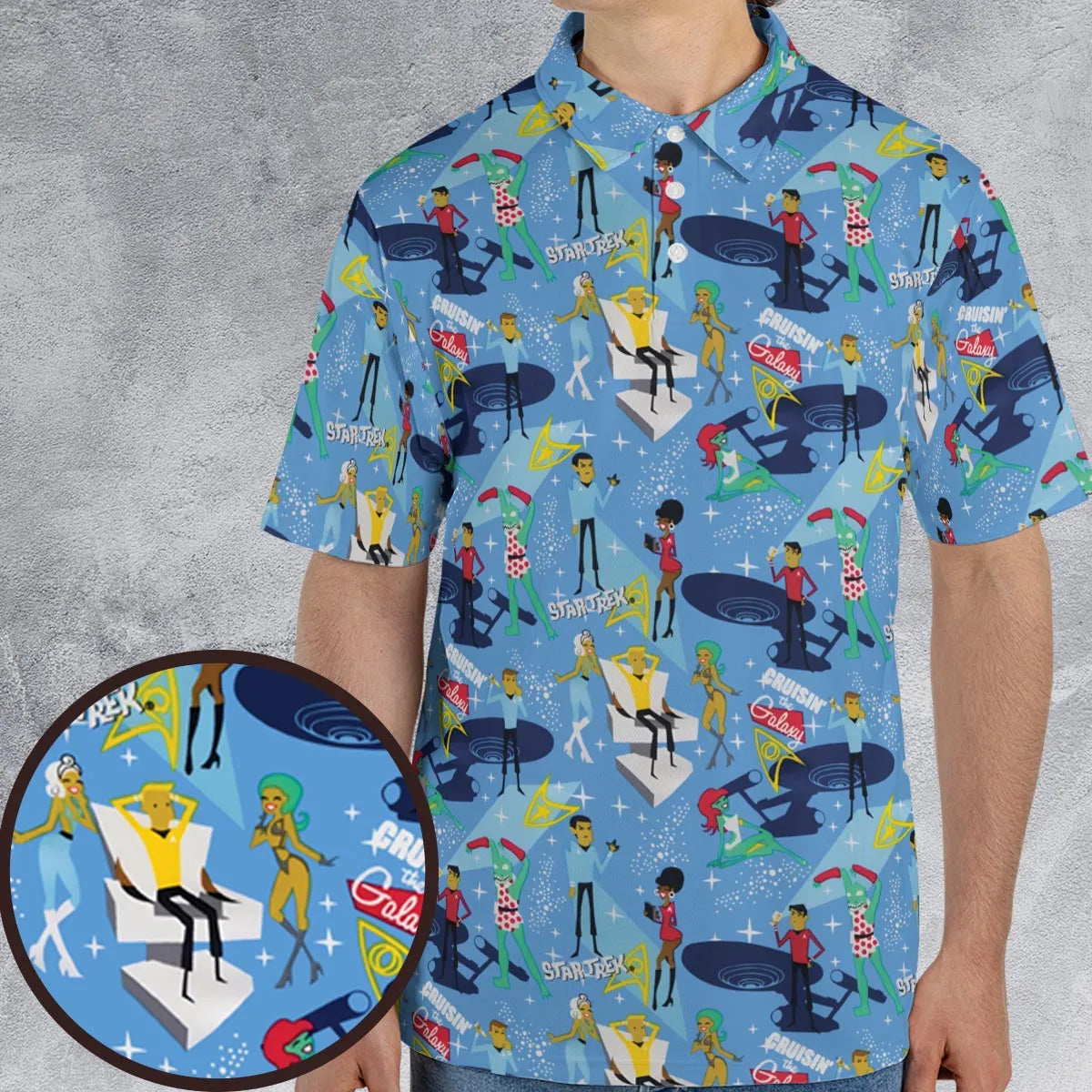 Cruisin' The Galaxy Star Trek AOP Men/Women Polo Shirt