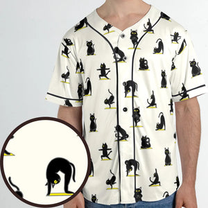 Bombay Cat Yoga Pattern Unisex Baseball Jersey