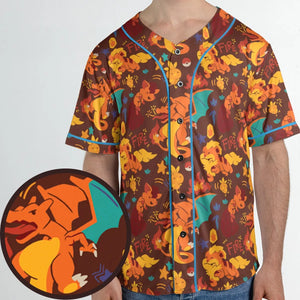 Charizard Arcanine Torchic Fire Pokemon Unisex Baseball Jersey