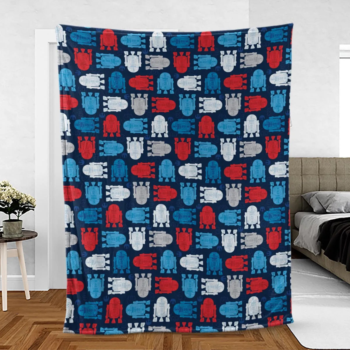 R2-D2 Star Wars 4th of July Pattern Fleece Blanket