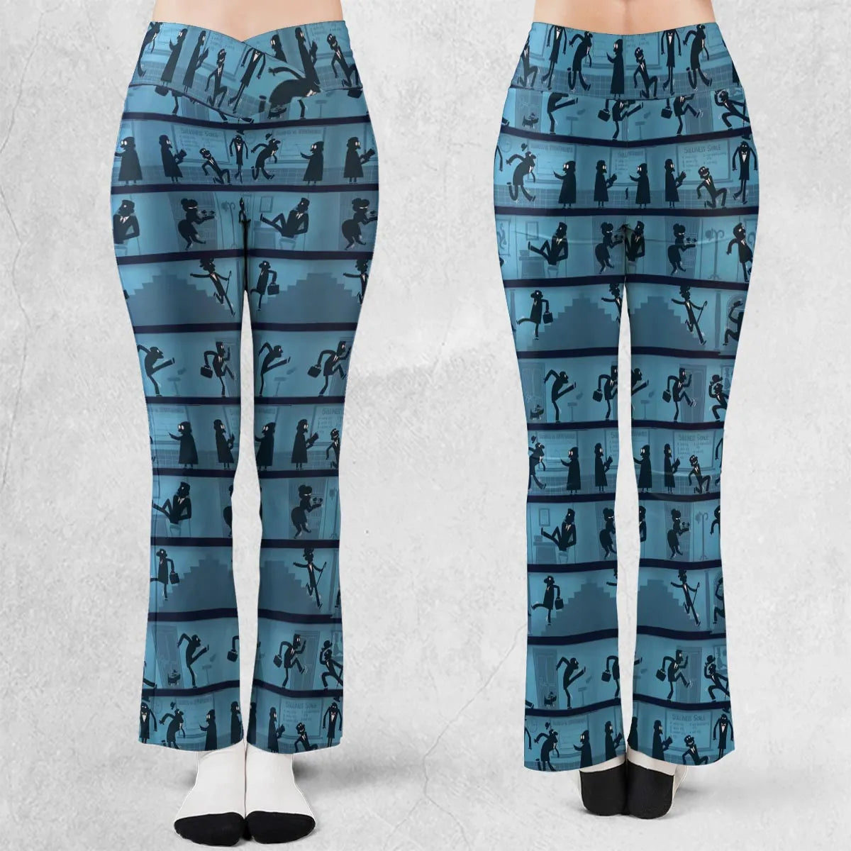 Walking In The Darkness Silly Walks Flare Leggings