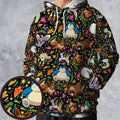 Floral Snorlax Bidoof Eevee Meloetta Pokemon All-over Print Hoodie