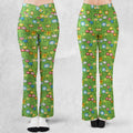8bit Flower Garden Super Mario Pattern Flare Leggings
