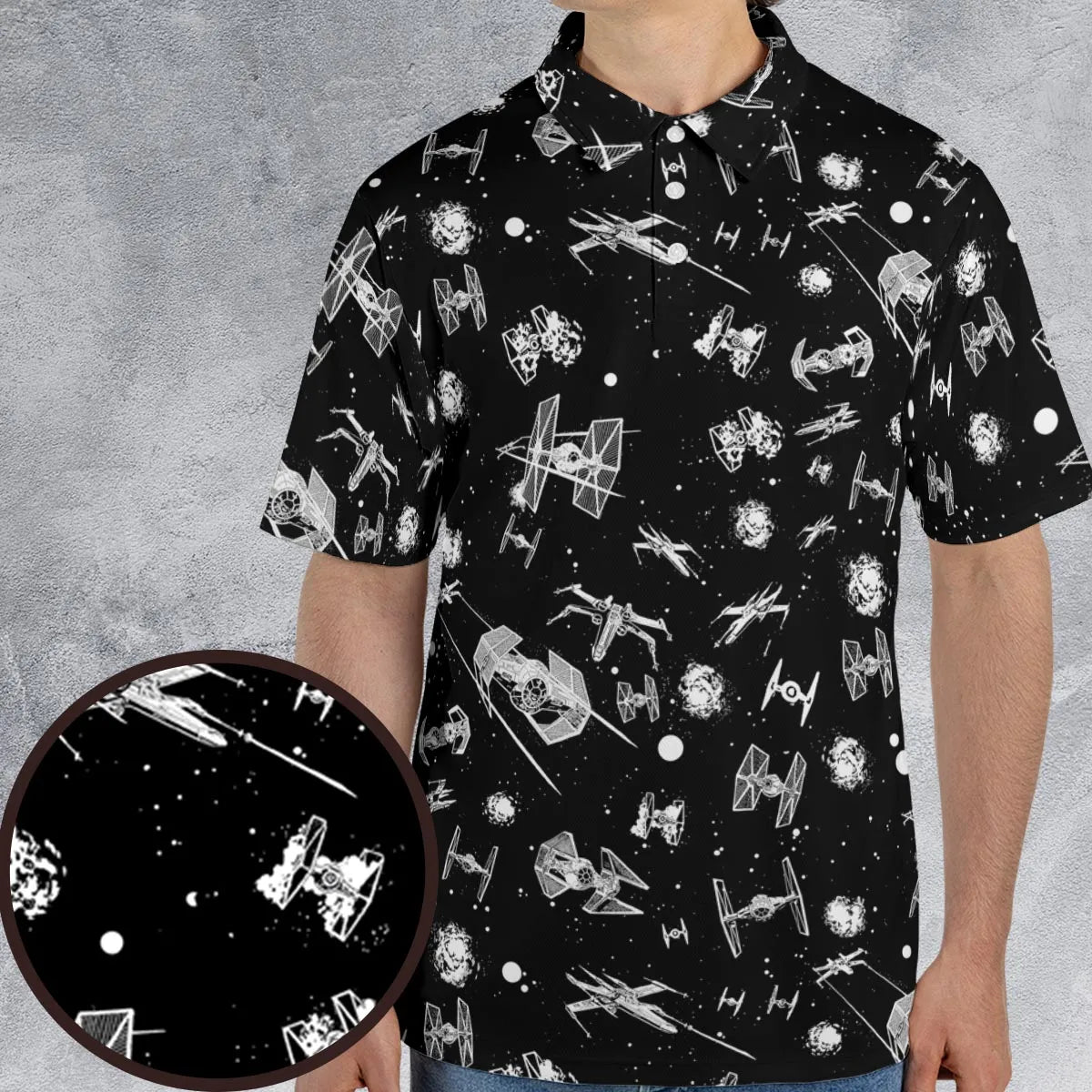 Space Ship Battle Star Wars AOP Men/Women Polo Shirt