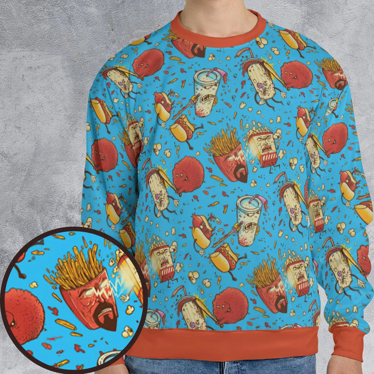 Fight! Aqua Teen Hunger Force All-over Print Sweatshirt