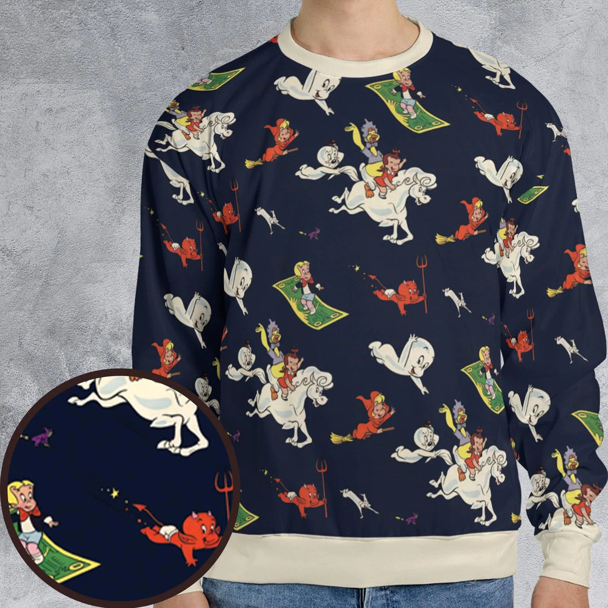 Casper Richie Rich Harvey Comic Characters All-over Print Sweatshirt