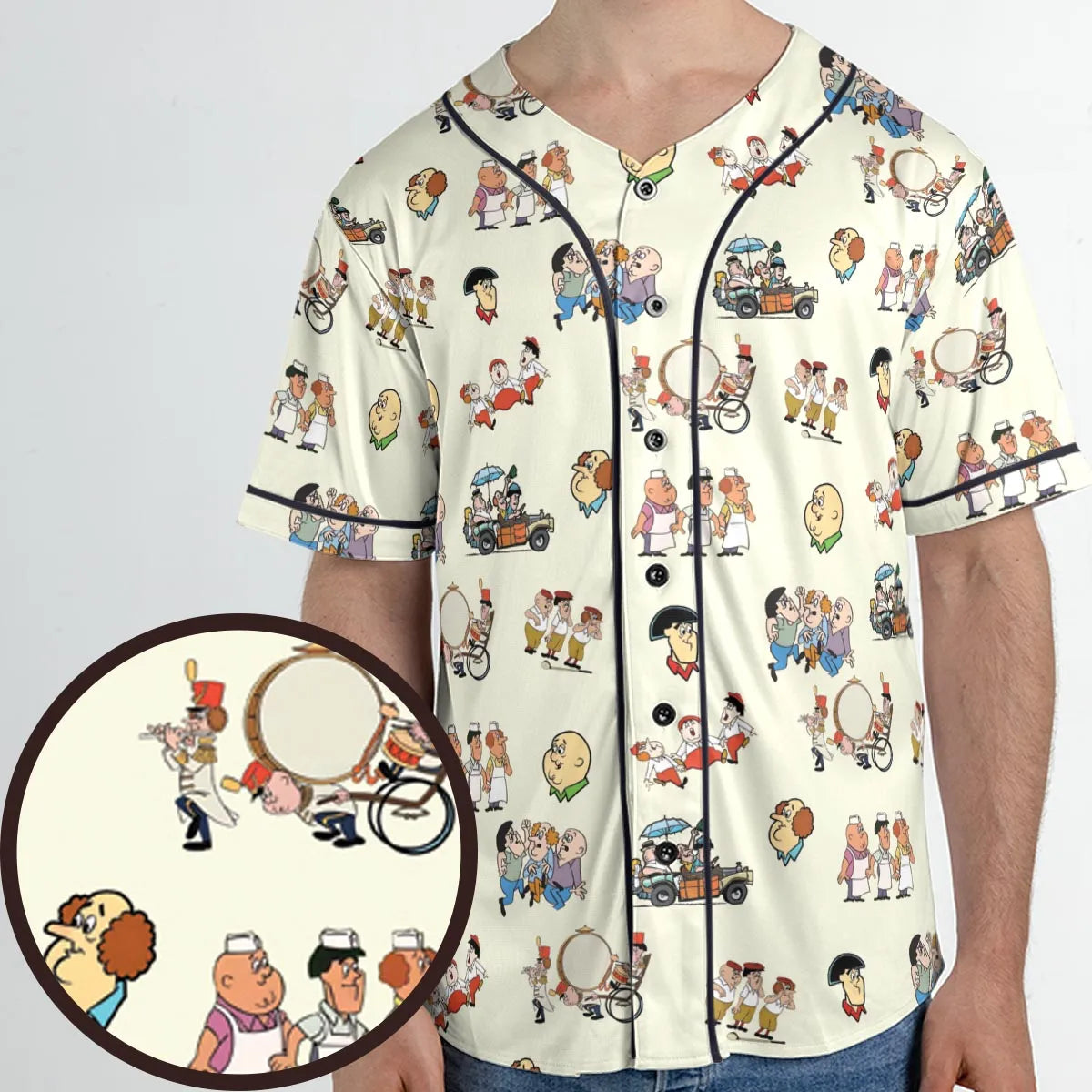 Three Stooges Cartoon 1965 Unisex Baseball Jersey