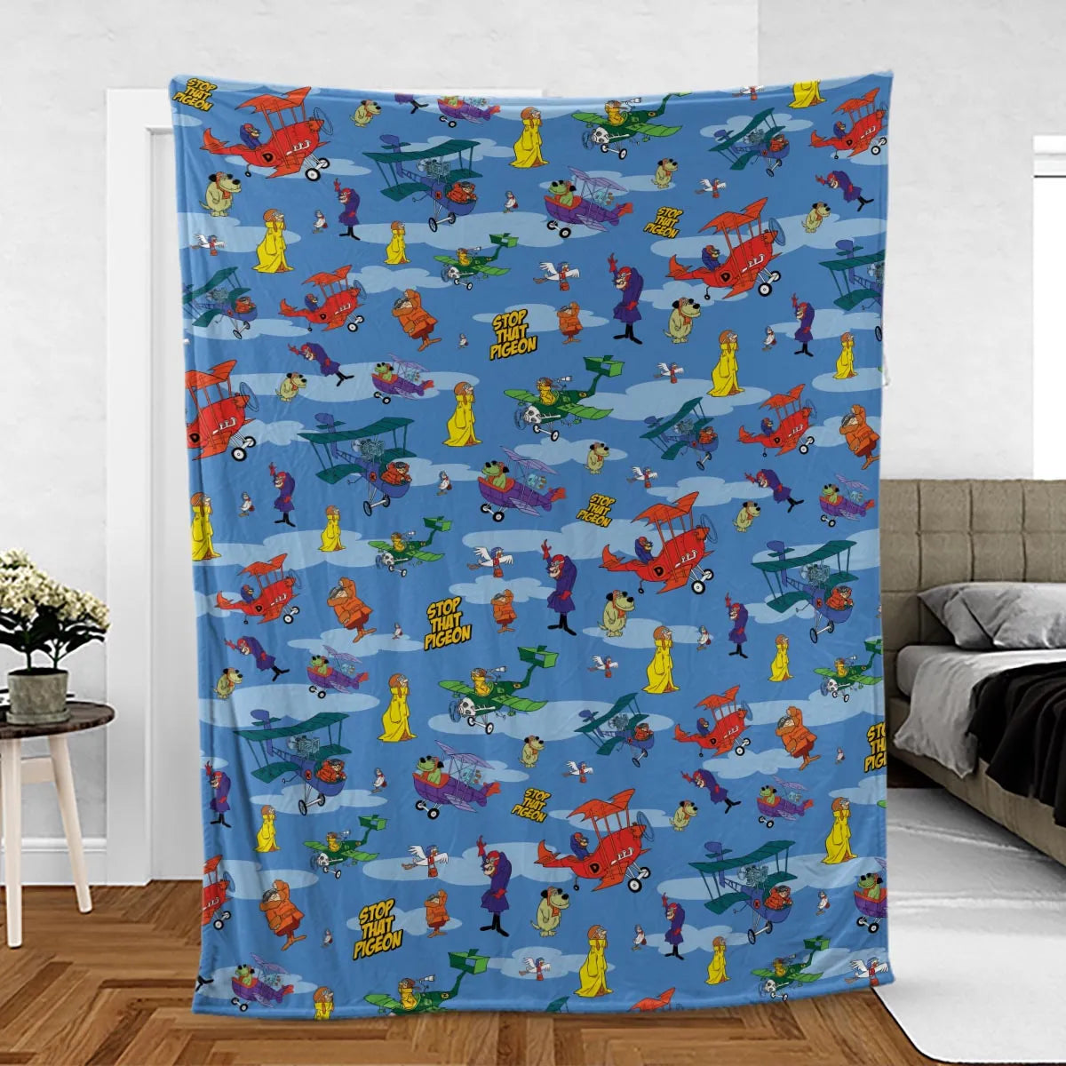 Stop That Pigeon Dastardly and Muttley in Their Flying Machines Fleece Blanket