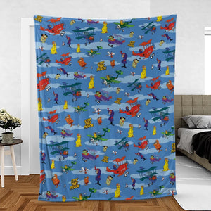Stop That Pigeon Dastardly and Muttley in Their Flying Machines Fleece Blanket