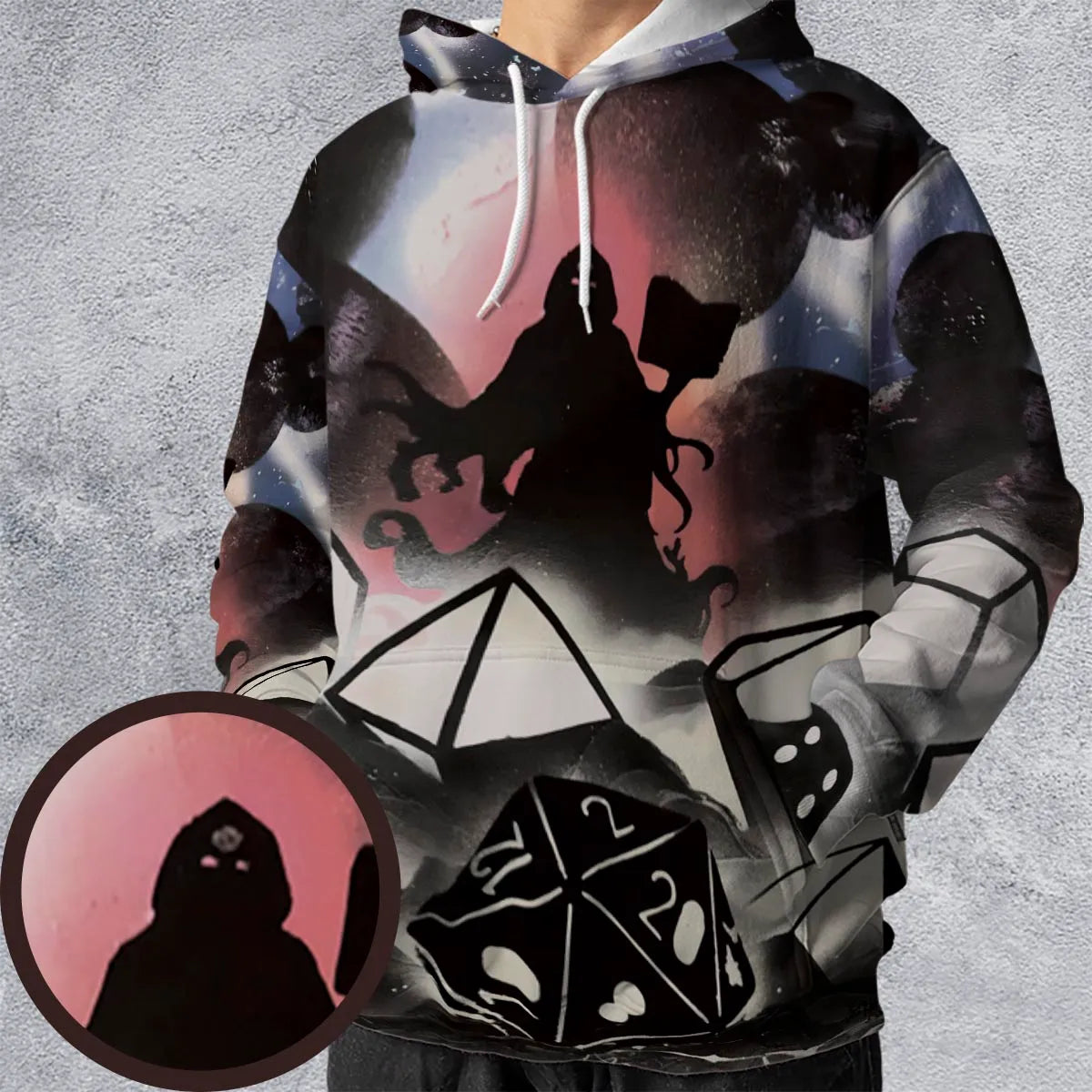 How I Roll DnD All-over Print Hoodie