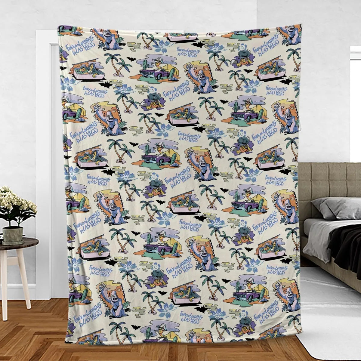 Vacation Fear and Loathing In Las Vegas Pattern Fleece Blanket