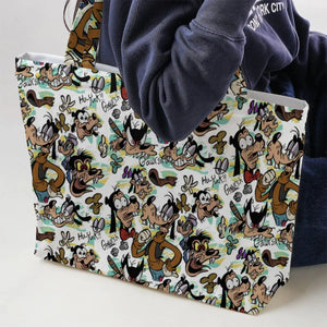 Many Faces Of Goofy Large Tote Bag