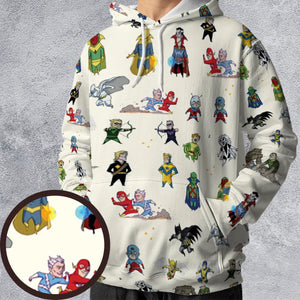 Chillin' and Battle Marvel vs DCU All-over Print Hoodie
