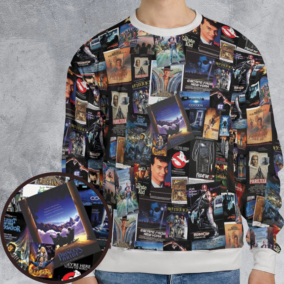 1980s Movie All-over Print Sweatshirt