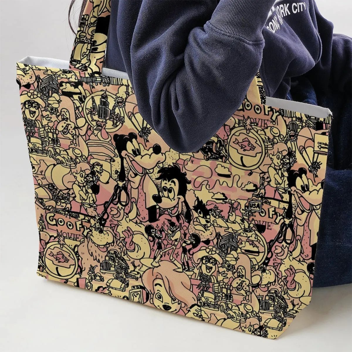 Goofy Movie Collage Large Tote Bag