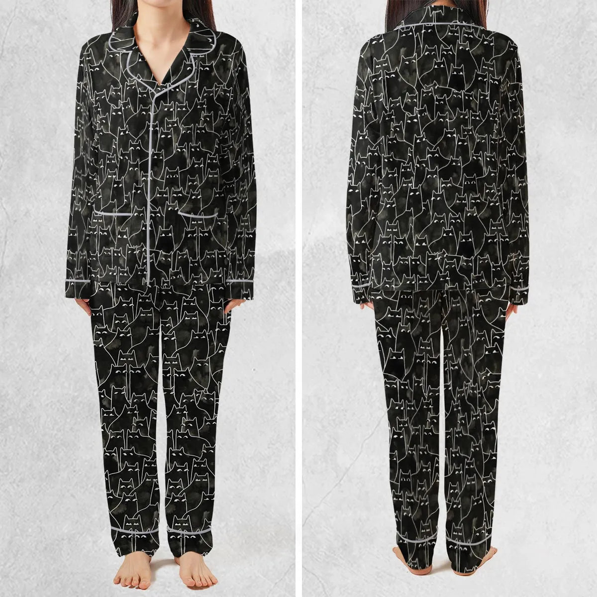Suspicious Cats Funny Cat Pajamas Set
