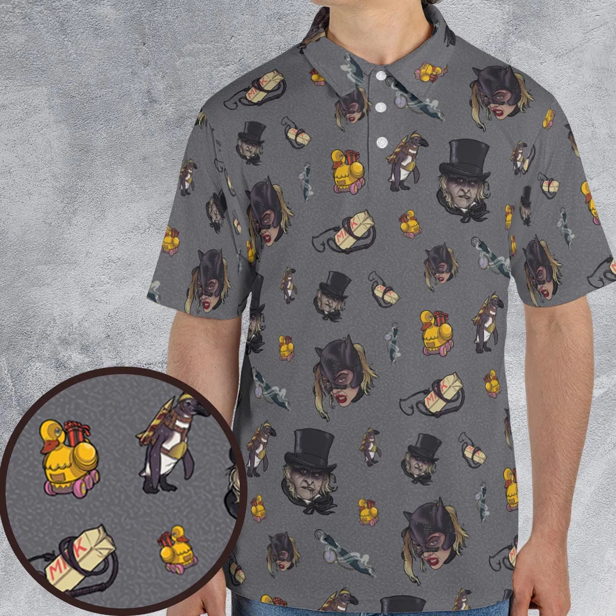 90s Returns Penguin and Catwoman AOP Men/Women Polo Shirt