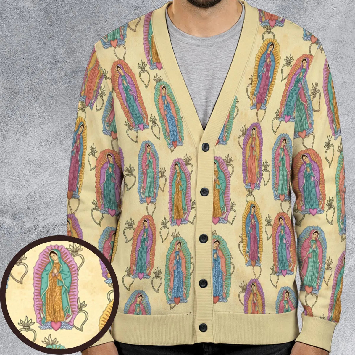 Pattern of Virgin of Guadalupe Cardigan