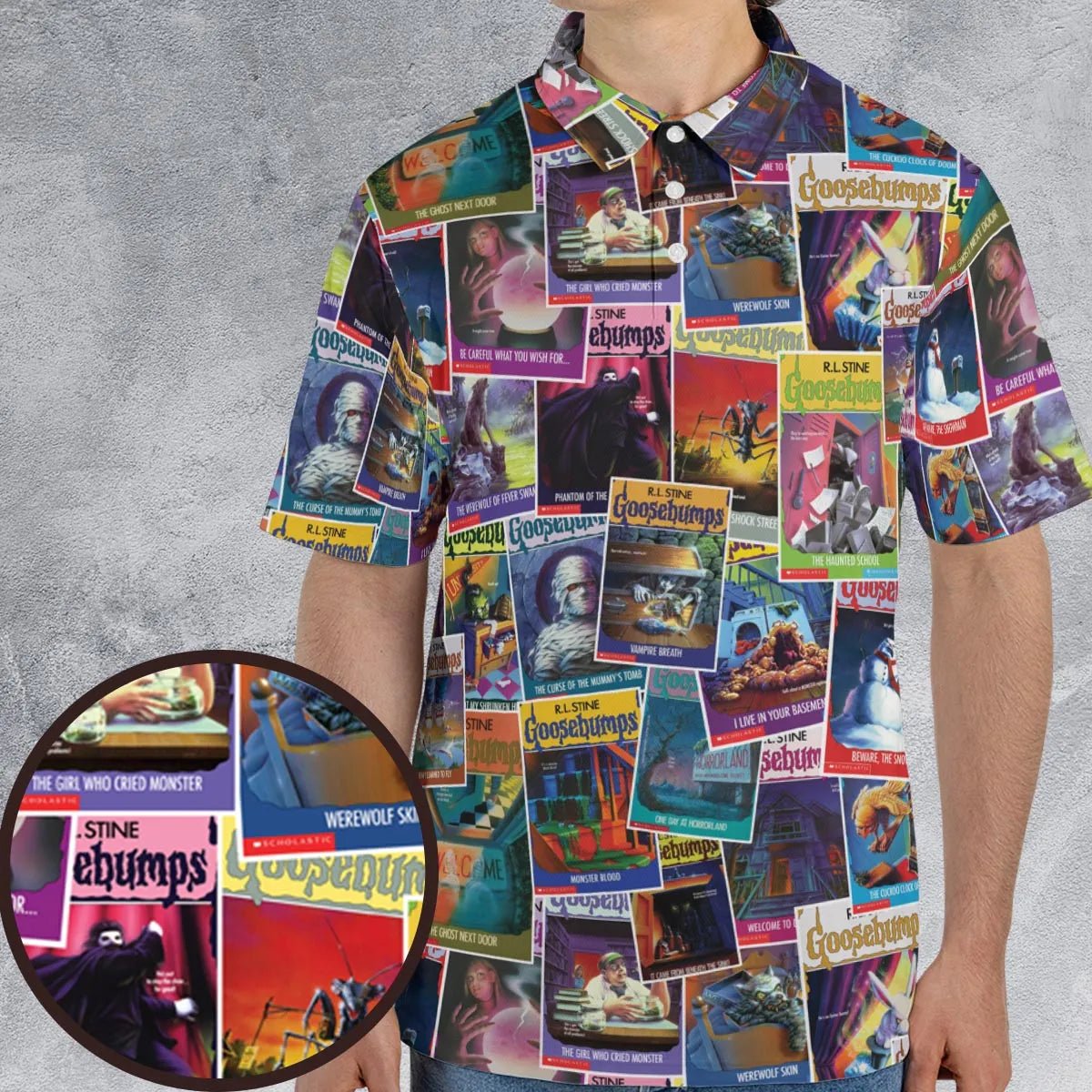 Goosebumps Monster Collage Pattern AOP Men/Women Polo Shirt