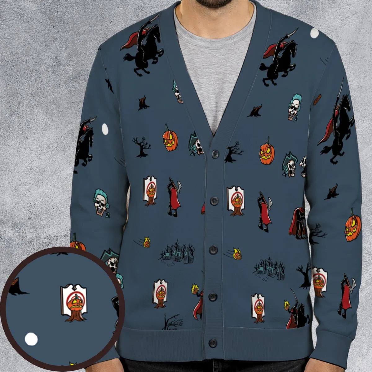 Headless Horseman Ichabod and Mr. Toad Cardigan