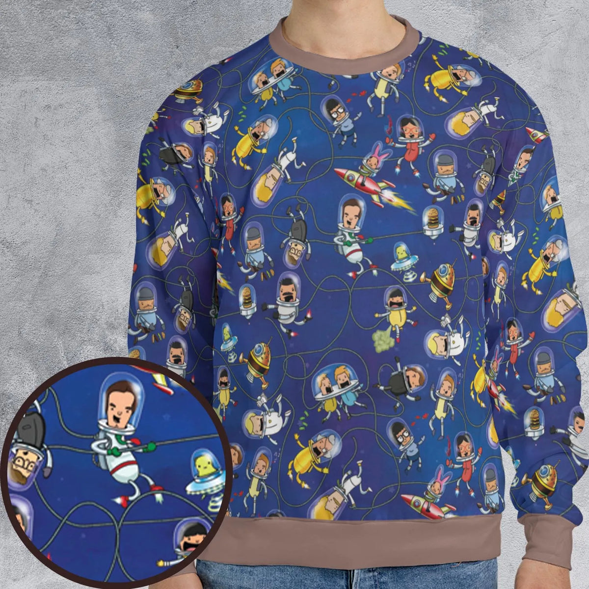 Outer Space Bob's Burgers All-over Print Sweatshirt