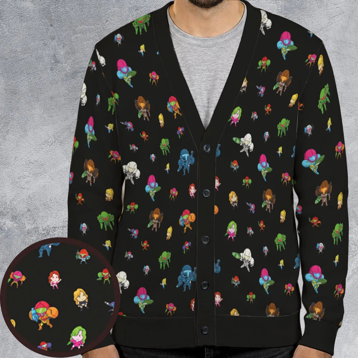 Metroid Pattern Cardigan
