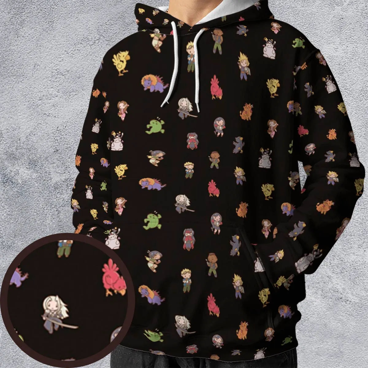 Final Fantasy Characters Pattern All-over Print Hoodie