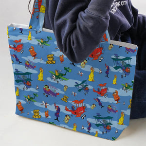 Stop That Pigeon Dastardly and Muttley in Their Flying Machines Large Tote Bag