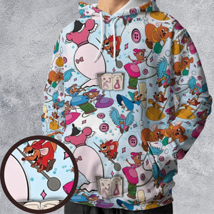 Jaq, Gus, & Sewing Friends All-over Print Hoodie