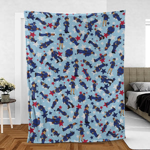 Police Academy Cartoon Characters Fleece Blanket