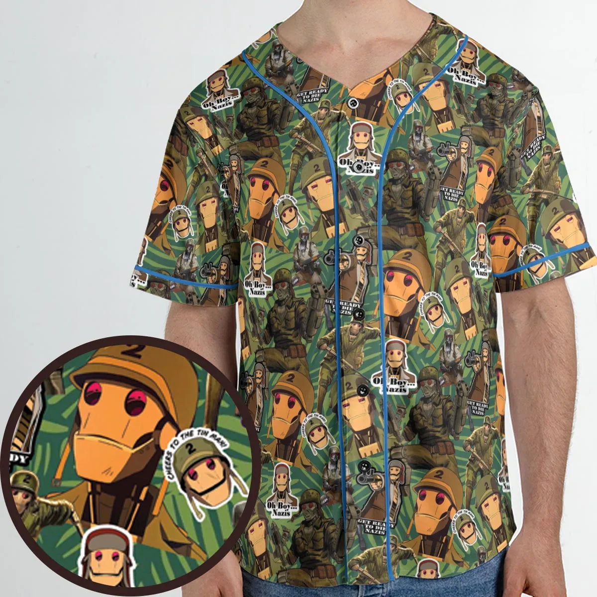 GI Robot Creature Commandos Unisex Baseball Jersey