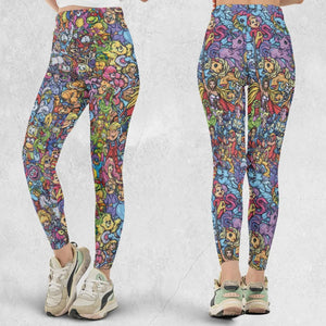 80s Throwback Cartoon Pattern Legging