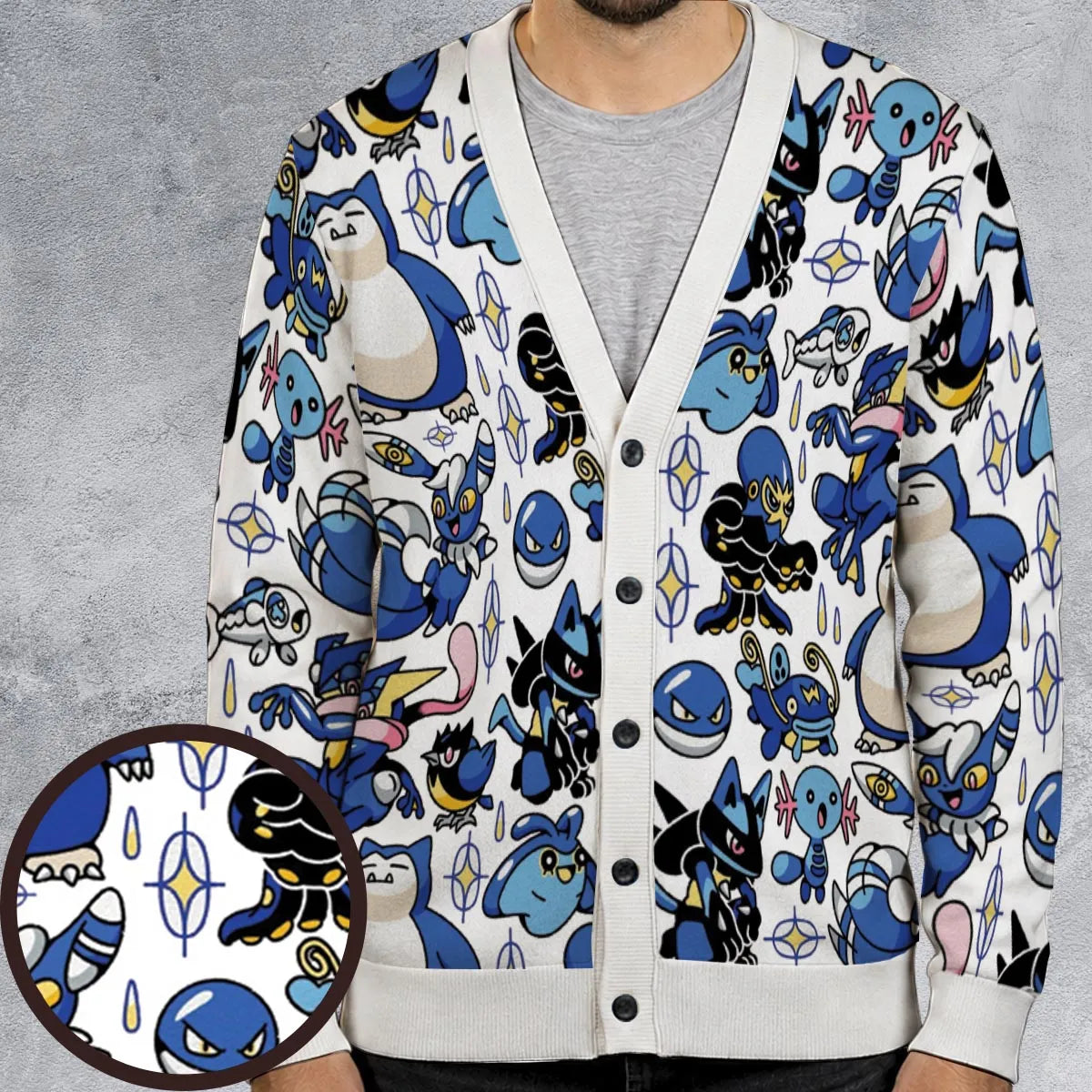 Water Type Pokemon Cardigan