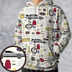 Back to the Future Pattern All-over Print Hoodie