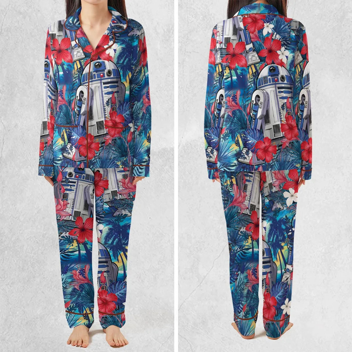 Summer Vacation R2 D2 Tropical Pajamas Set