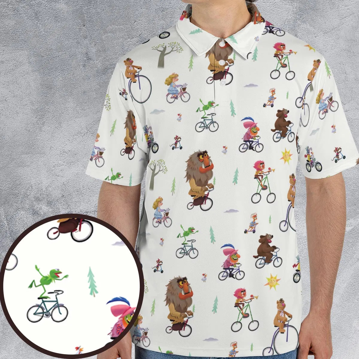 The Muppet Movie Bike Scene AOP Men/Women Polo Shirt