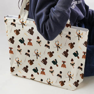 Clue The Movie Characters Pattern Large Tote Bag