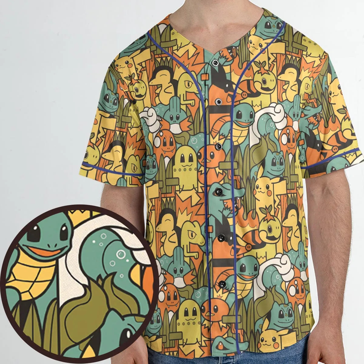 Power Starter Colors Pokemon Unisex Baseball Jersey