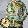 Water Color Jungle Cruise Map All-over Print Hoodie