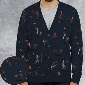 Slashers Assemble Horror Characters Cardigan