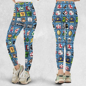 Mario Pixel Super Mario Pattern Legging